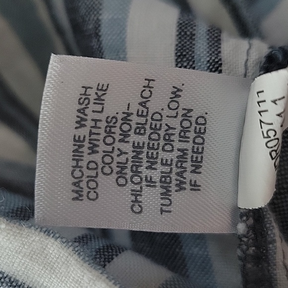 J Jill Love Linen Blue White Striped Sleeveless Shift Dress Size XL - Picture 9 of 9